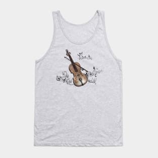 Music, violin with violin bow Tank Top